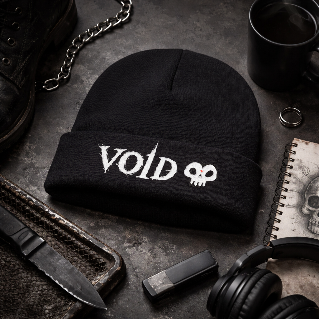 Embroidered VOID Skull Beanie — Winter Hat